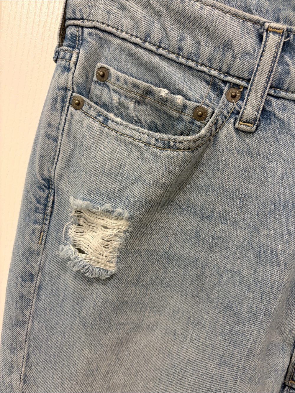 Abercrombie & Fitch Langdon Slim Light Blue Destroyed Jeans 28 x 30 - Picture 5 of 11